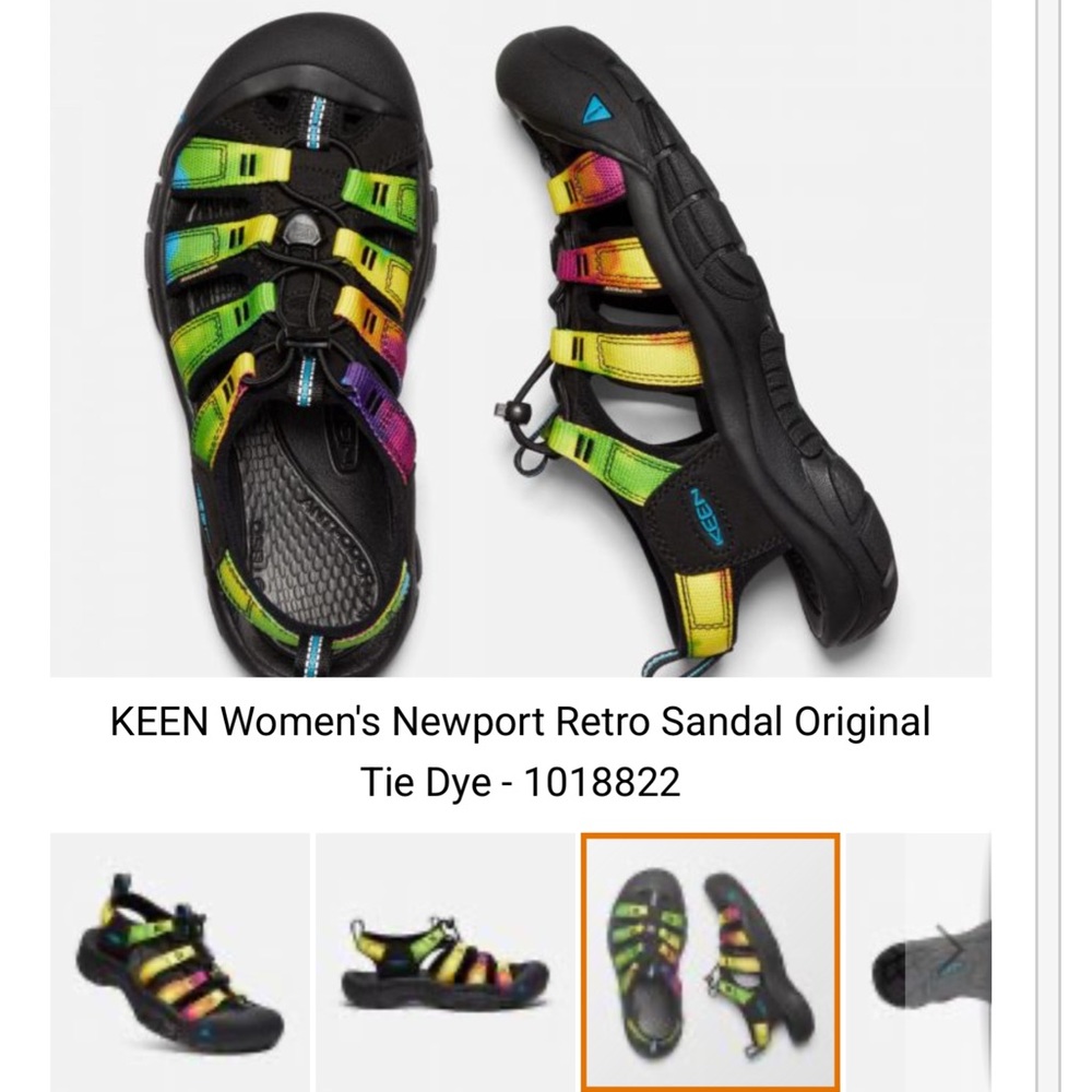 KEEN Women's Newport Retro Sandal Original Tie Dye Hiking Water Shoe Size 9.5
